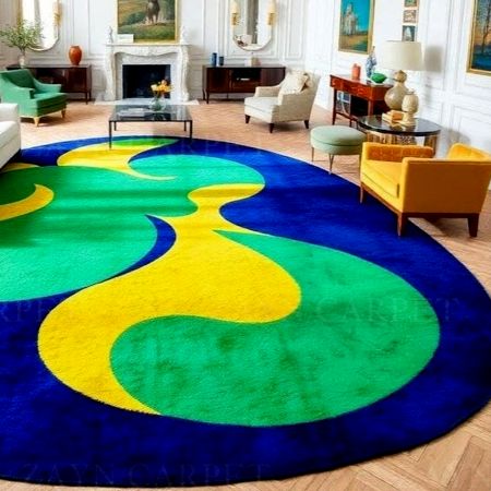 Handcrafted Bold Multicolor Abstract Modern Living Rug